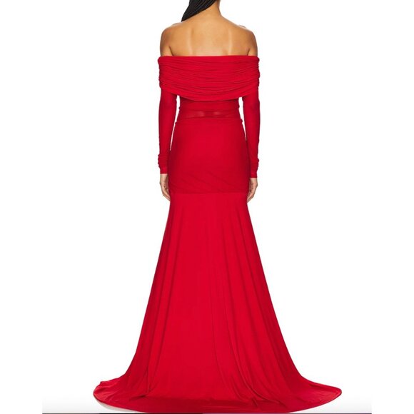 Deme by Gabriella RED Carla Off Shoulder Maxi Gown - Size XS - Picture 11 of 11
